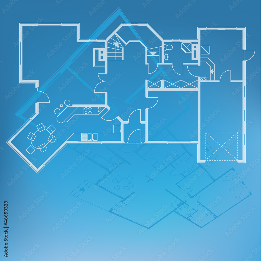 floor plan blueprint. vector illustration Stock Vector | Adobe Stock