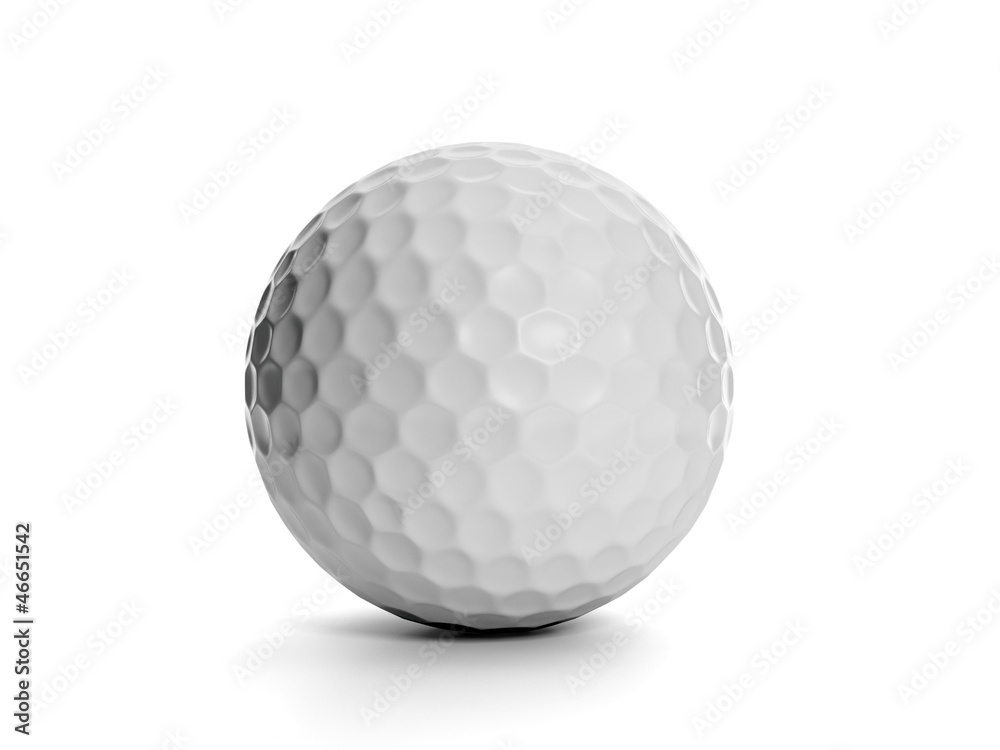 Golf ball close-up on white background Golf ball close-up on white background