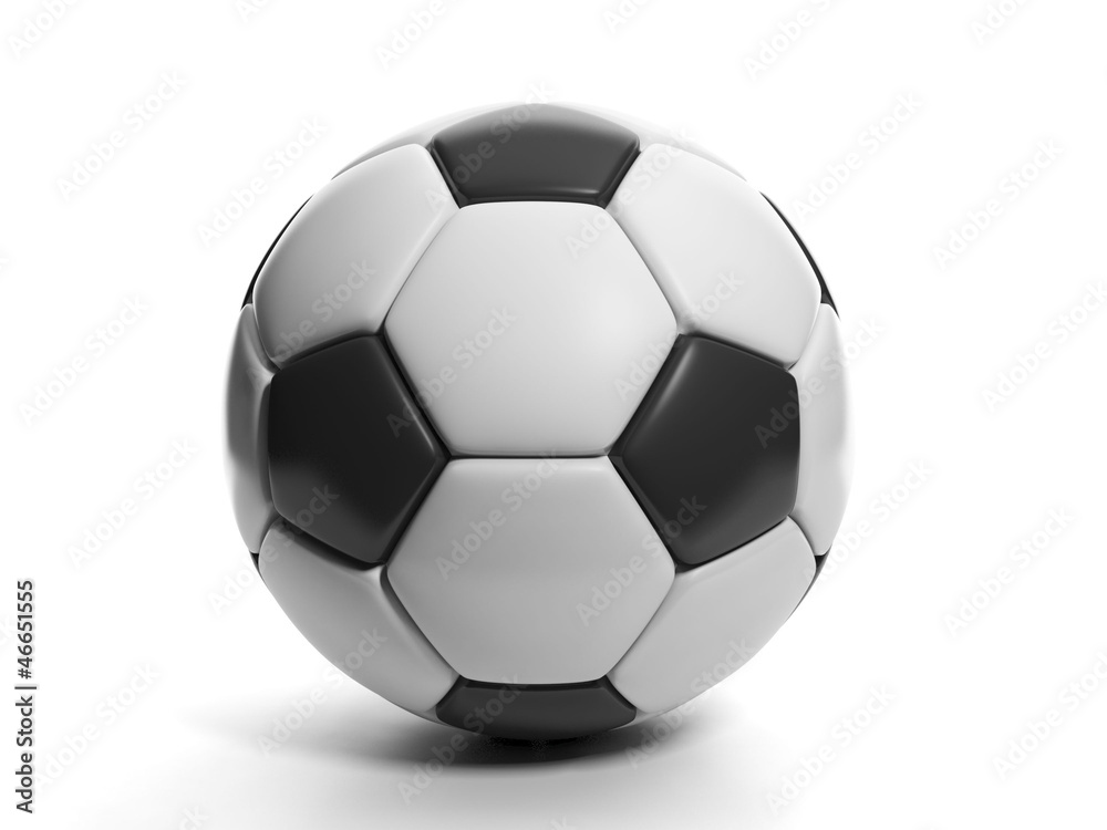 Close-up of a soccer ball on a white background Close-up of a soccer ball on a white background