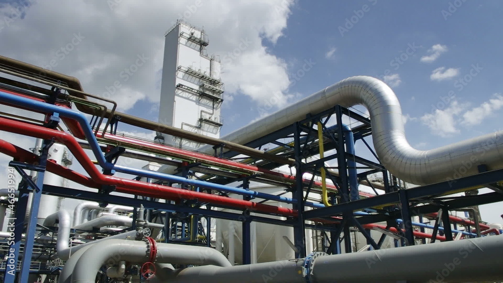 pipelines on blue sky with clouds timelapse pipelines on blue sky with clouds timelapse