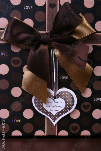 Box with bows and hearts