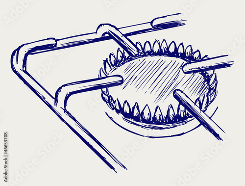 Gas stove. Doodle style