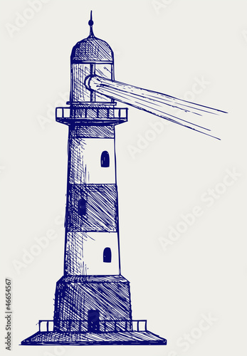 Lighthouse. Doodle style