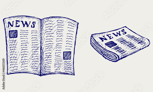 Newspaper. Doodle style