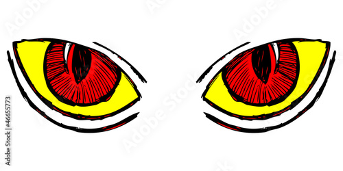 Wild cat eyes. Doodle style