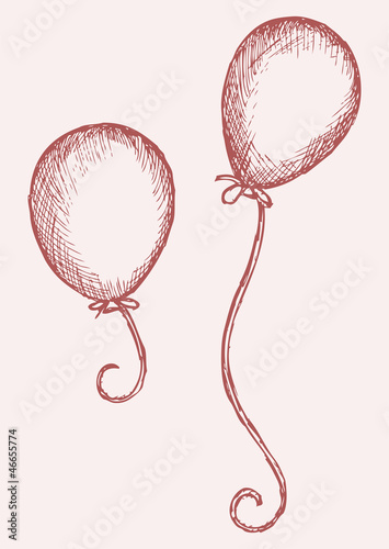 Illustration balloon. Doodle style