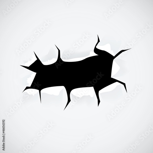 Fotografia Sheet of paper with a hole - illustration