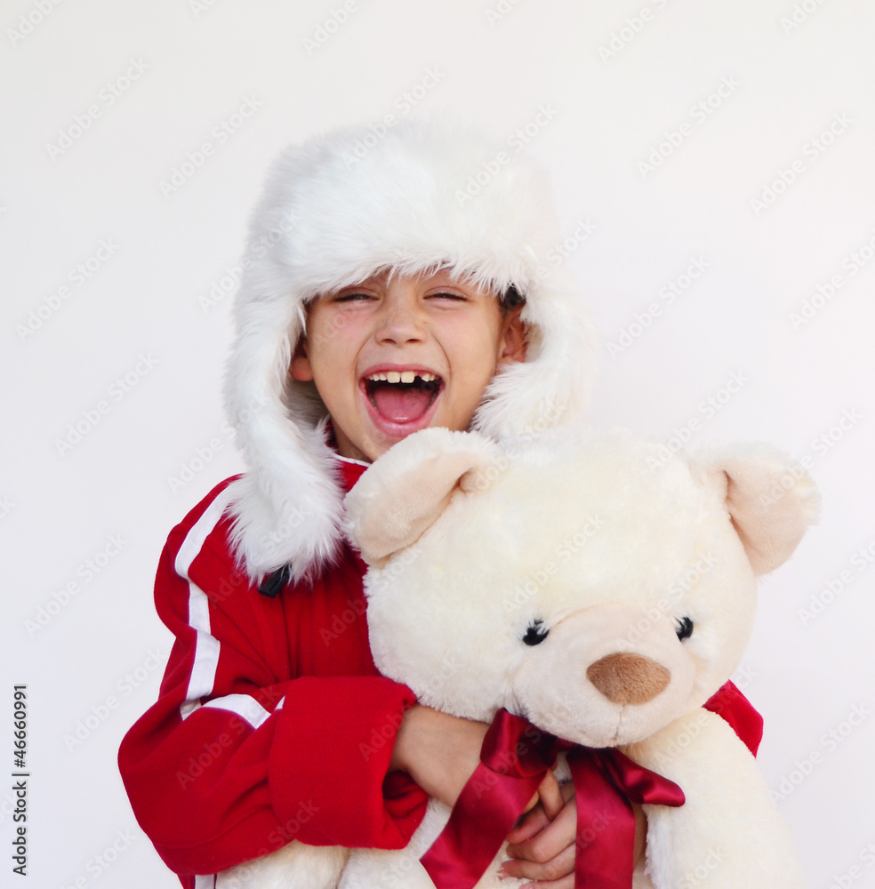 Fototapeta premium Kind mit Teddy bear