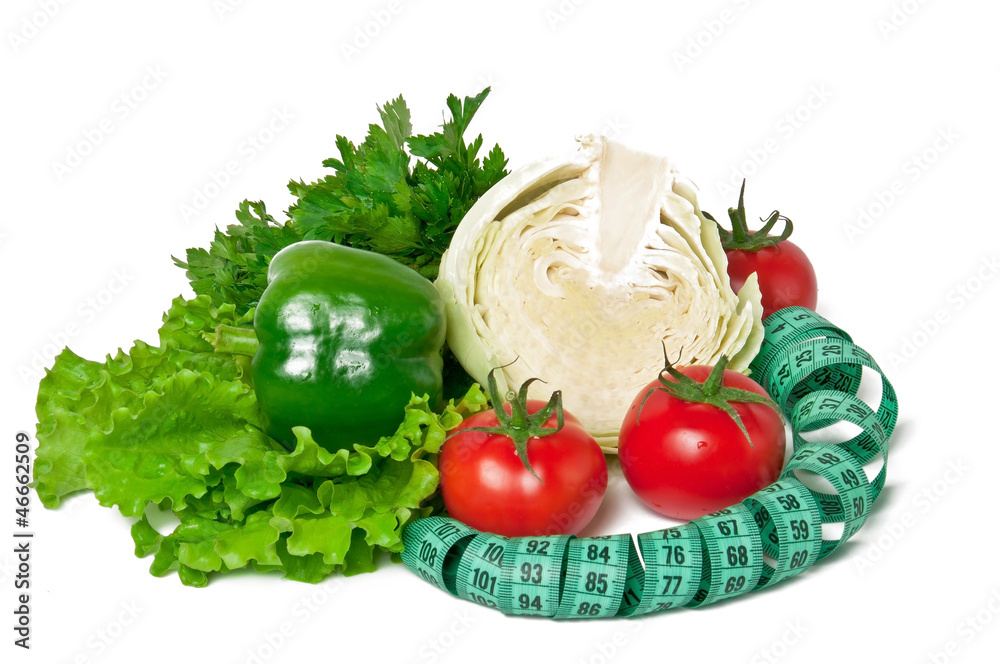 fresh vegetables on the white background fresh vegetables on the white background