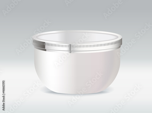 Cosmetic container for body cream or hair gel