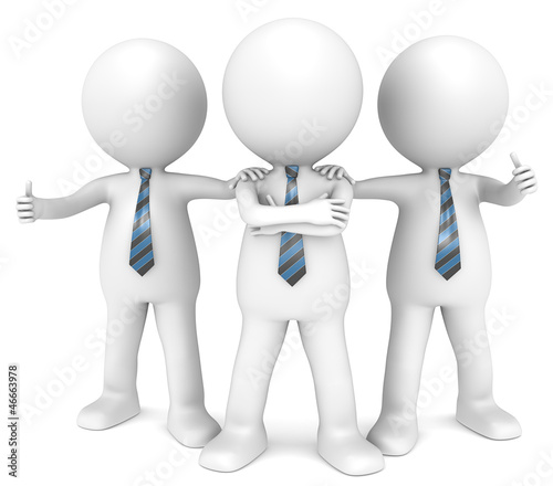 Obraz na plátně The Dream Team. 3D little human character the Business Man x3.