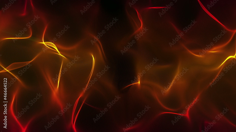 Futuristic video animation - particle wave object in motion – loop HD 1080p