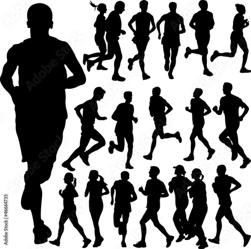 running people set vector 2