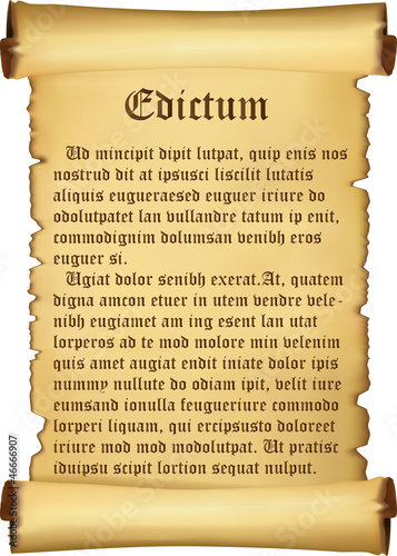 Proclamation on parchment
