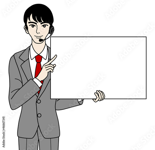 Male operator with Whiteboard