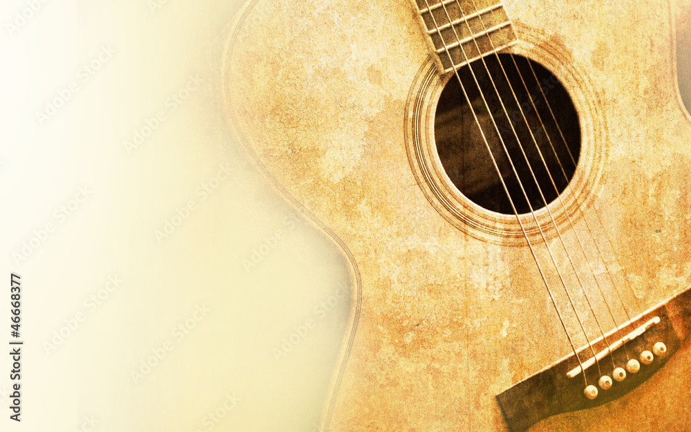 Obraz premium old guitar with space for your text