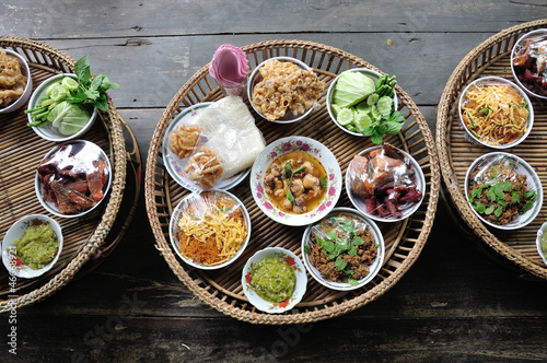 Kantoke, traditionally meal set was popular in Thailand.