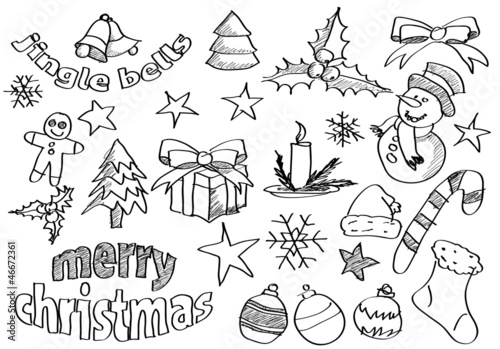 Vector sketched christmas icons