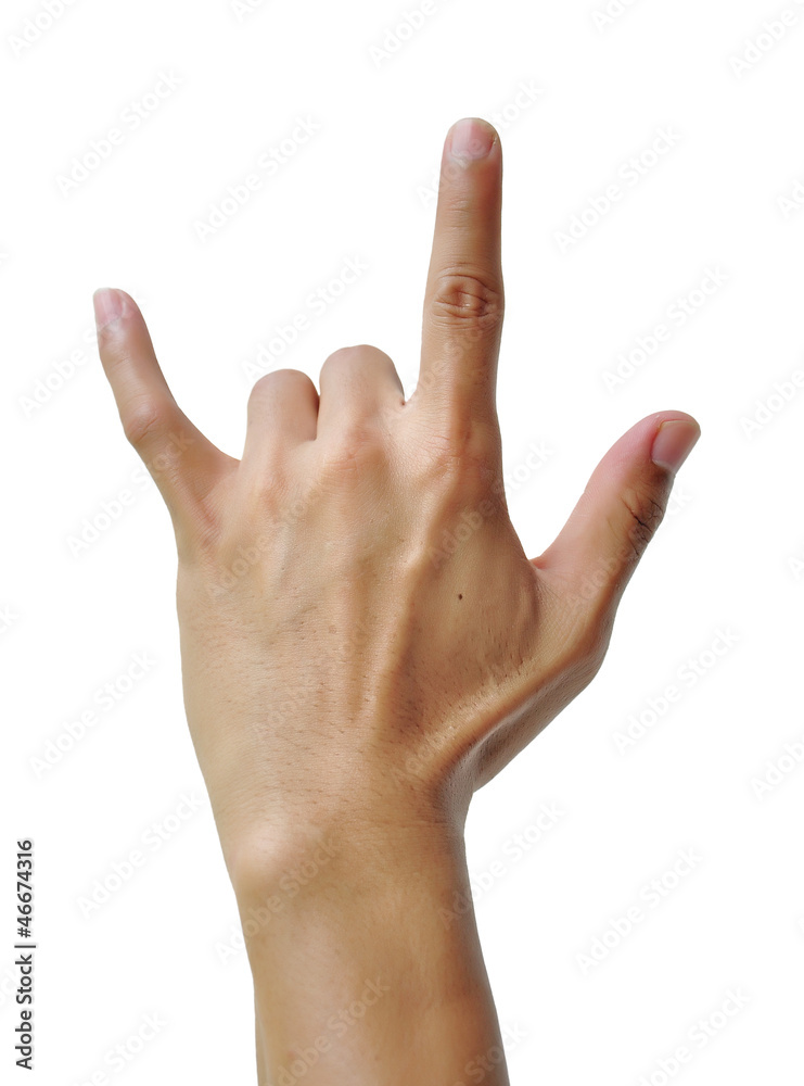 Hand in I love you with clipping path Hand in I love you with clipping path