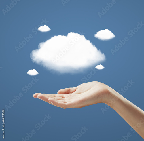 hand and cloud