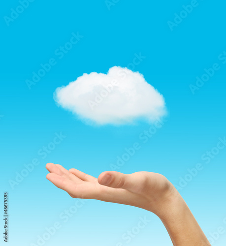 hand and white cloud
