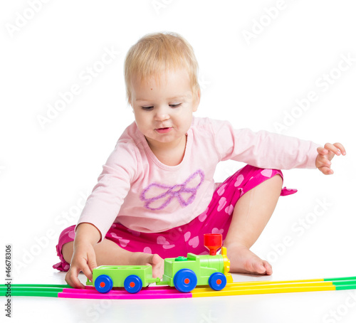 child playing  with colourf...