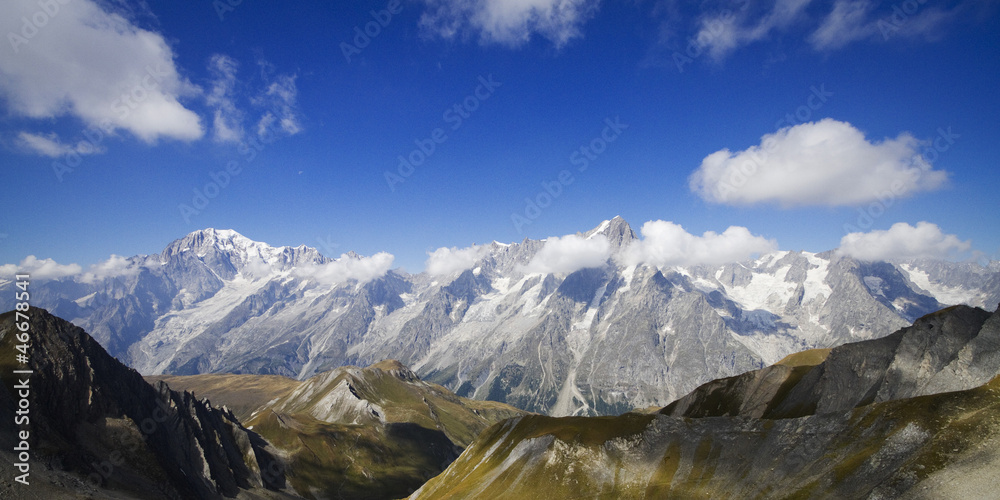 panorama sul monte bianco