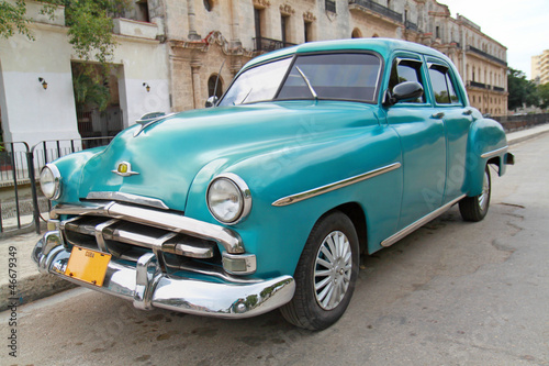 Classic blue Plymouth in Havana. Cuba. © Aleksandar Todorovic
