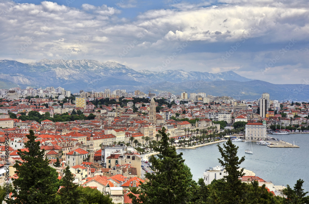 View of Split from Mount Marjan in the west of the Croatian city