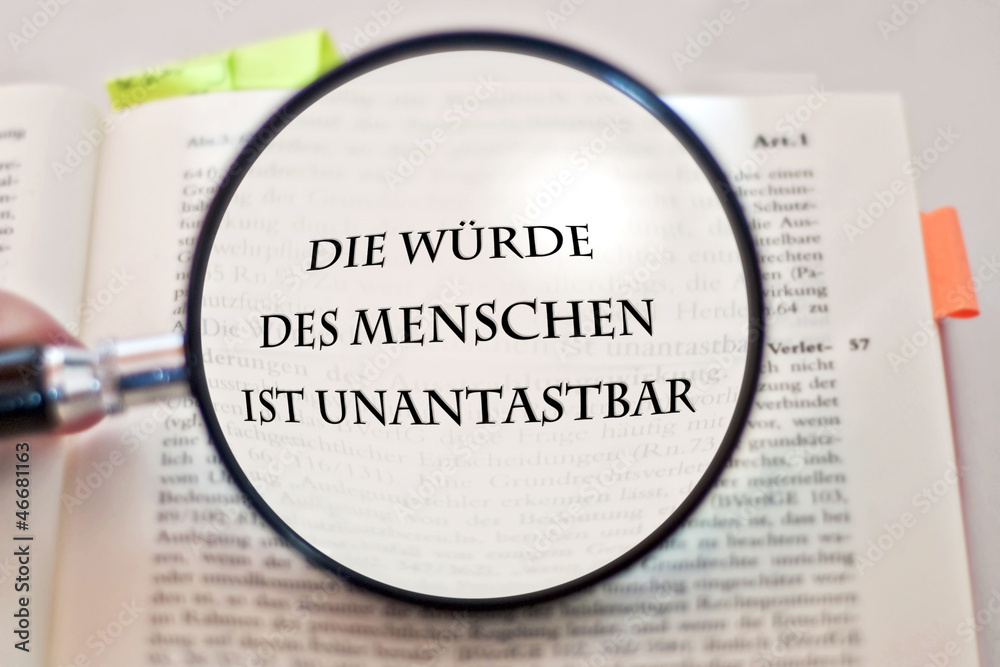 Die Würde Des Menschen Ist Unantastbar Bedeutung Artikel 1: Die Würde des Menschen ist unantastbar Stock Photo | Adobe Stock