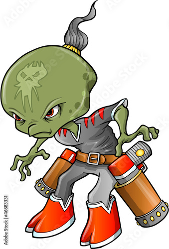 Alien Warrior Bounty Hunter Vector