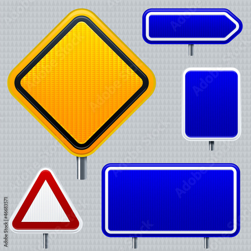 Blank road signs