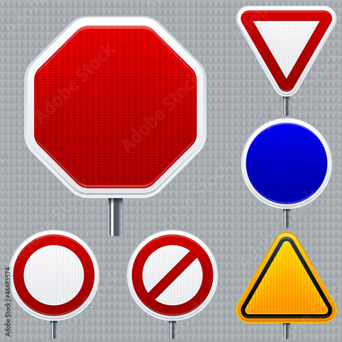 Blank road signs