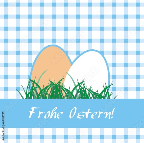 Ostergruß auf blauem Karo