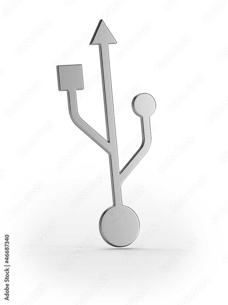 Silver usb symbol Silver usb symbol