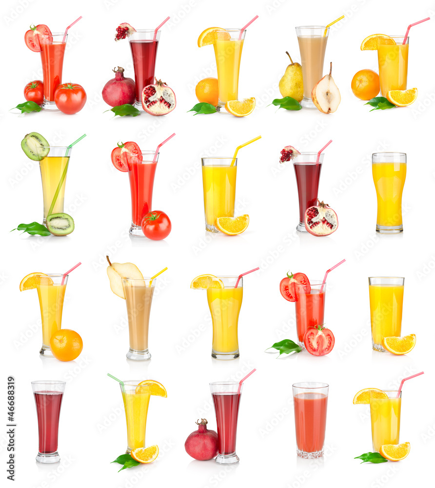 Collage of juices Collage of juices