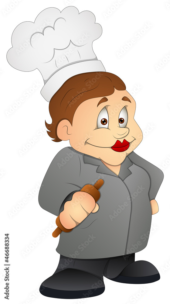 Kitchen Granny - Cartoon Character - Vector Illustration Kitchen Granny - Cartoon Character - Vector Illustration