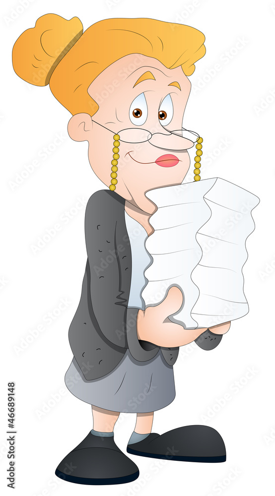 Office Woman - Cartoon Character - Vector Illustration Office Woman - Cartoon Character - Vector Illustration
