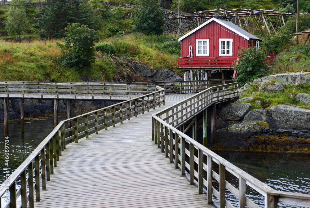 wooden house at the Lofoten archipelago