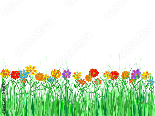 Blumenwiese, Rasen, Gras, Blumen
