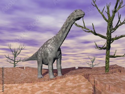 Argentinosaurus dinosaur in the wild