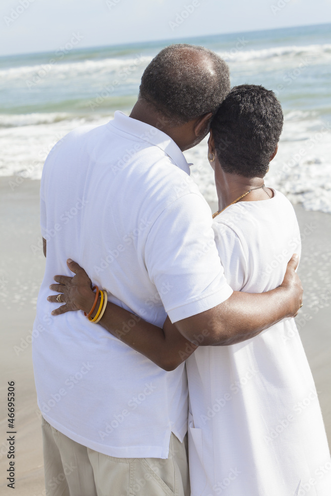 Senior African American Couple on Beach Senior African American Couple on Beach