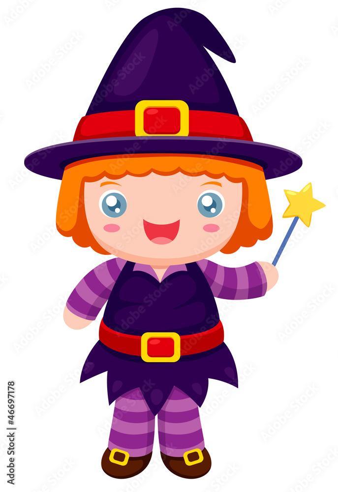 illustration of witch cartoon.Vector illustration of witch cartoon.Vector