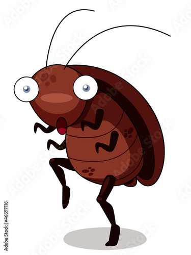 illustration of cockroach cartoon get out