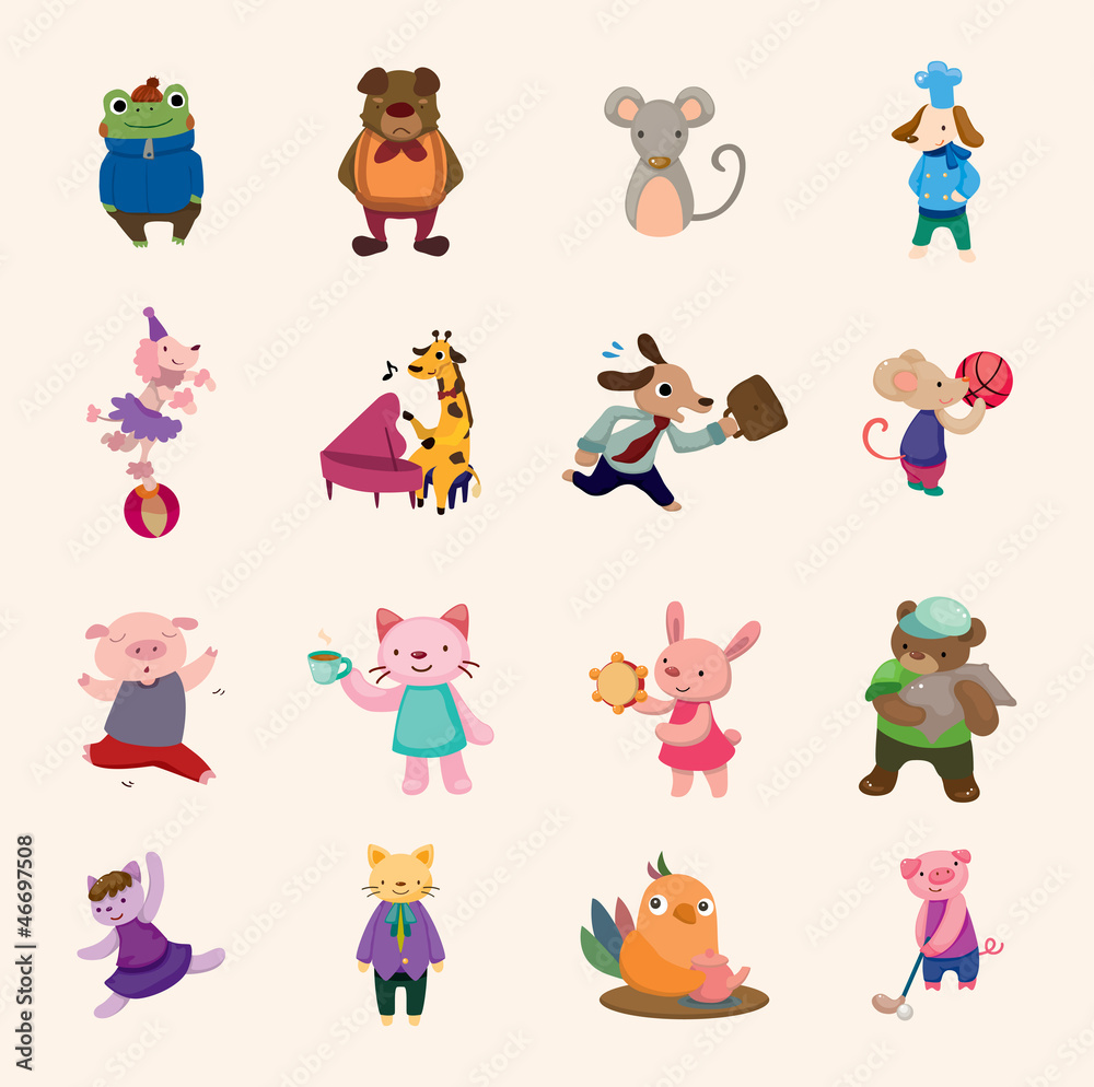 Obraz premium set of animal icons