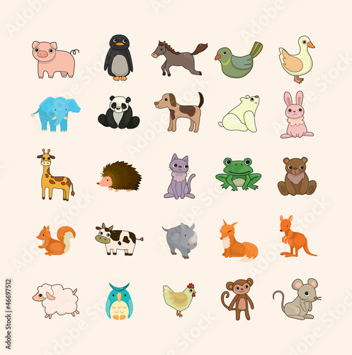 Fototapeta Naklejka Na Ścianę i Meble -  set of animal icons