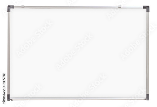 school whiteboard or board isolated on white photo