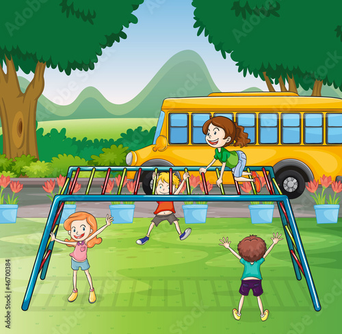 kids and monkey bar