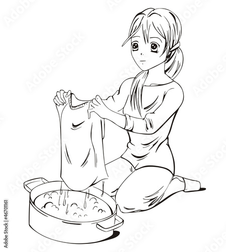 Anime laundress photo