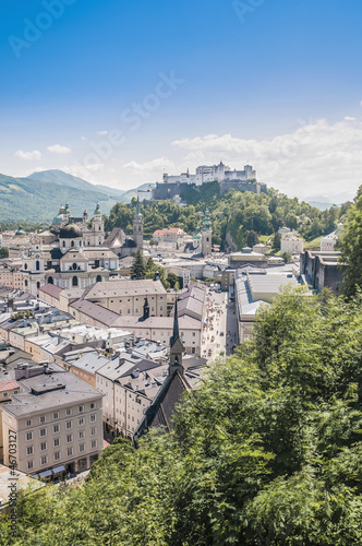 Salzburg general view from Mönchsberg viewpoint, Austria